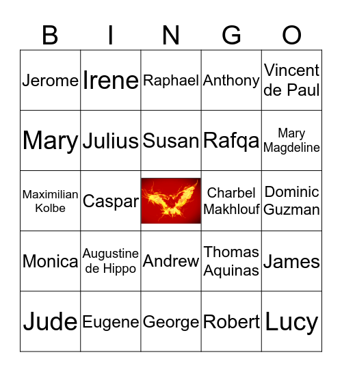 SAINT Bingo Card