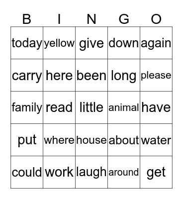 Bingo Card