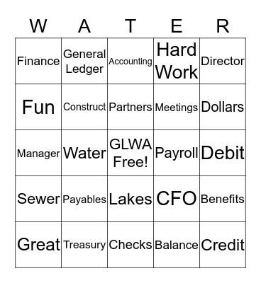 WATER BINGO Card
