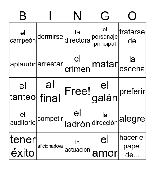 ¿Qué viste?  Bingo Card