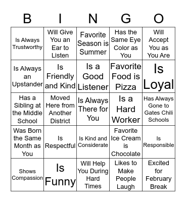 You've Got a Friend in Me BINGO Card