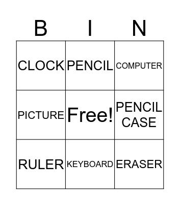 AT SCHOOL Bingo Card