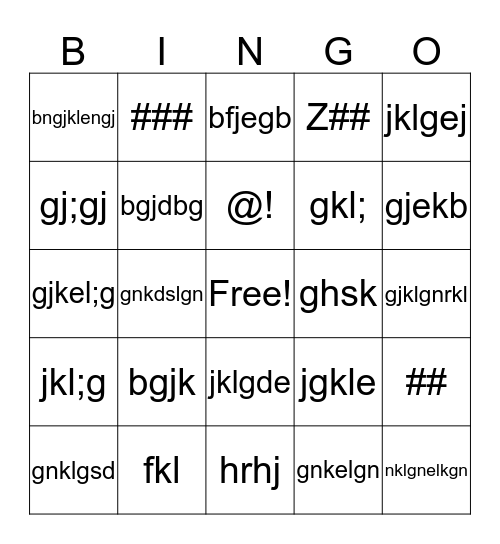 Core Value Bingo Card