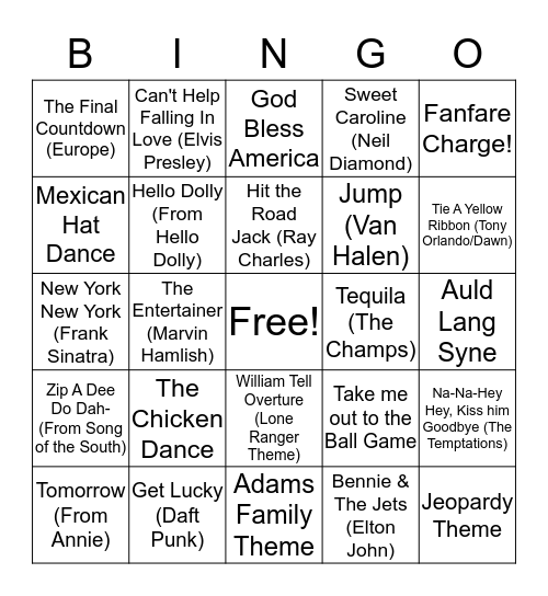 BB42 "At the Ball Park" Organ Fave's! Bingo Card