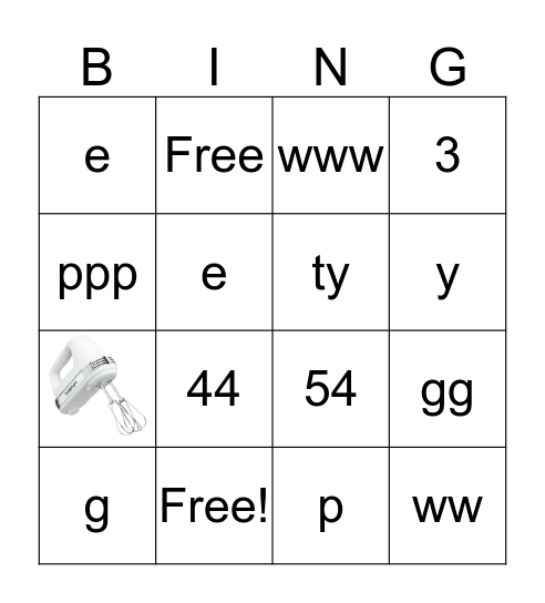 Kitchen Appliances Bingo Card