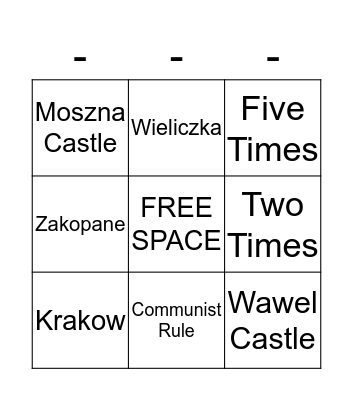 POLAND Bingo Card