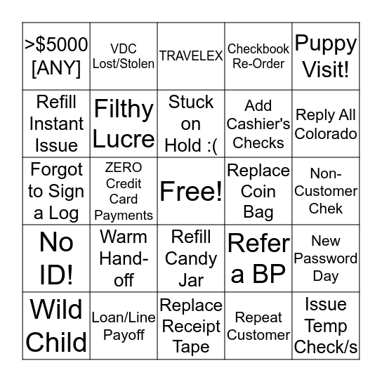 Teller Bingo Card