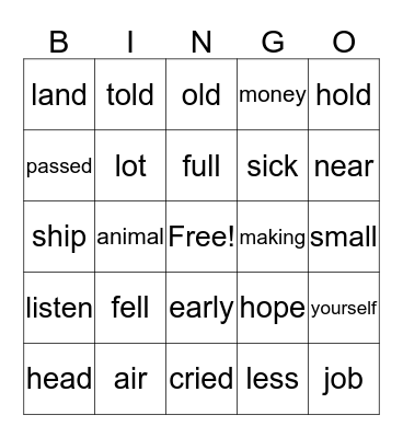 Sight Word Set Review 3 Bingo Card