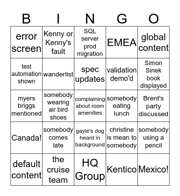 Mowgli S140 demo Bingo Card