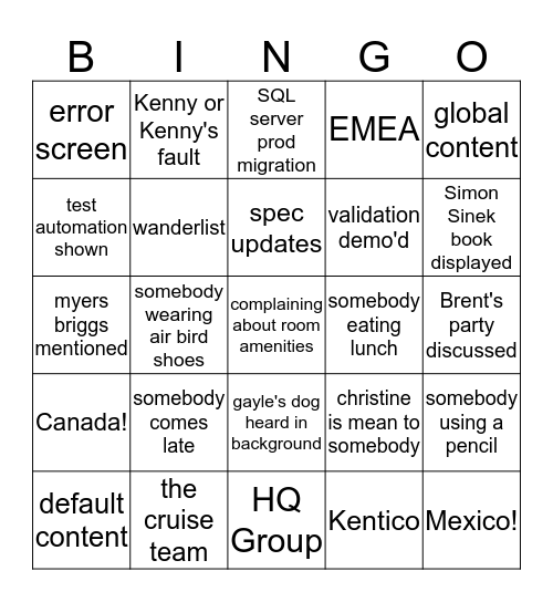 Mowgli S140 demo Bingo Card