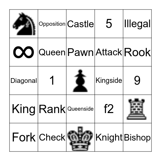 Chess Vaules Bingo  Bingo Card