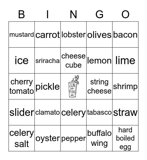 BLOODY MARY Bingo Card