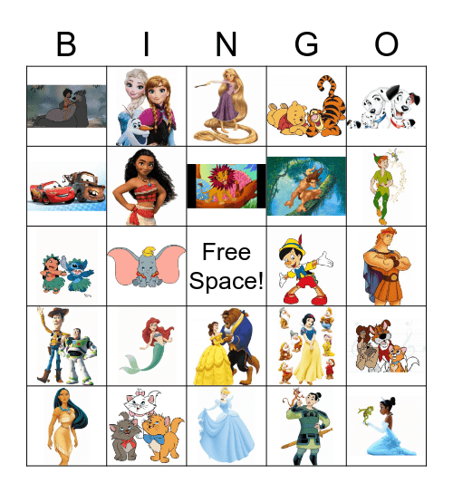 Disney Song Bingo Card