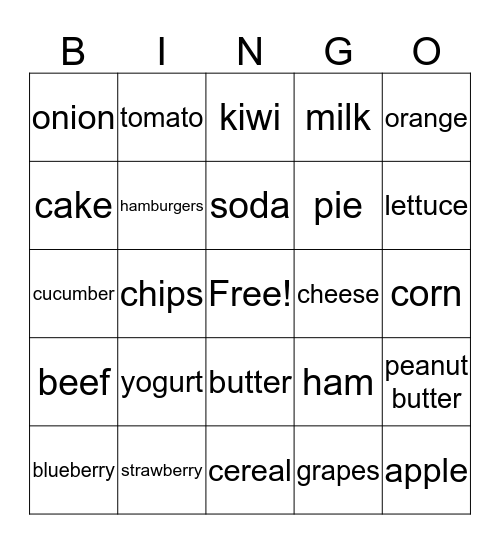 ESL Bingo! Bingo Card