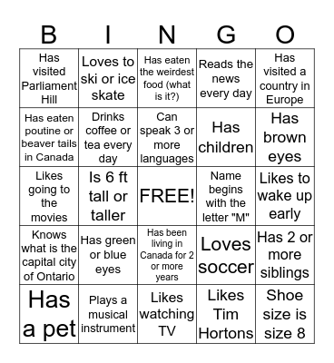 Find Someone Who... Bingo Card