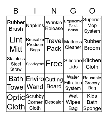 Norwex Bingo Card
