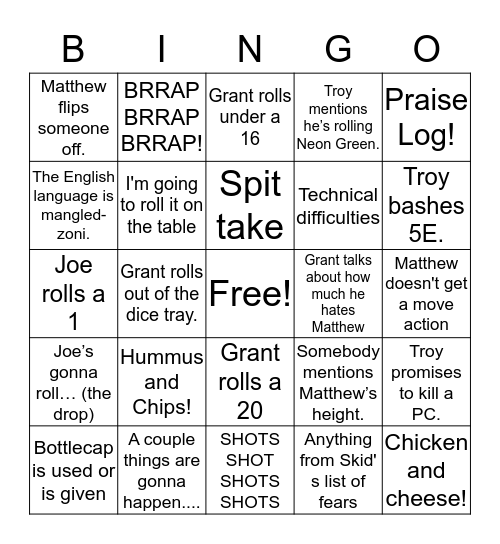 GCP Live- Brooklyn Bingo Card