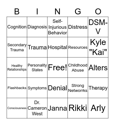 DID Bingo Card