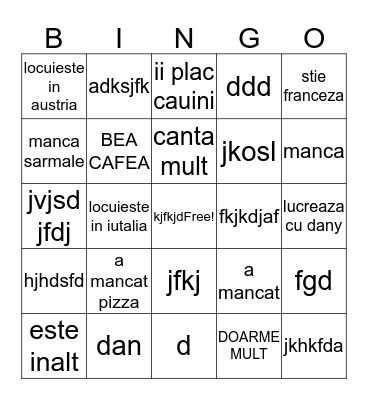Dany & Deby's wedding bingo Card