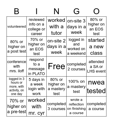 SUCCESS ACADEMY MAY BINGO Card