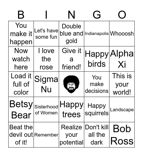 Bob Ross Bingo! Bingo Card