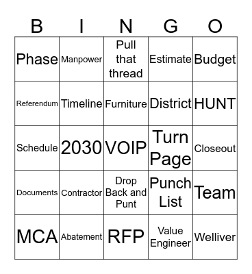 OACM Bingo Card