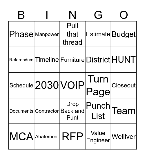 OACM Bingo Card