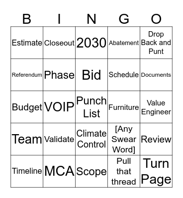 OACM Bingo Card