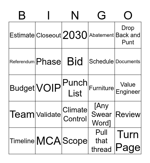 OACM Bingo Card