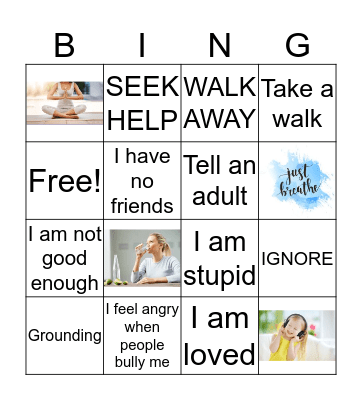 Coping Skills Bingo Card