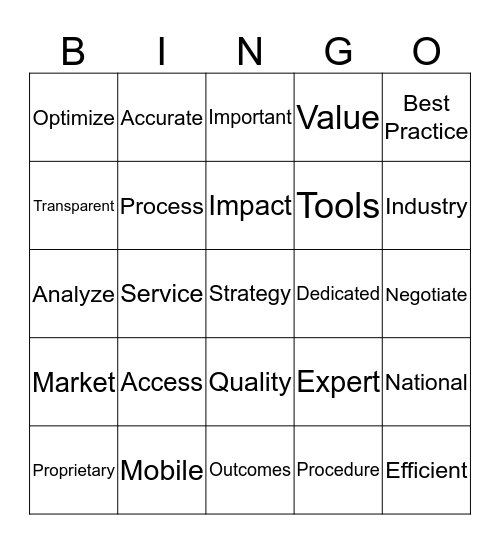 Carrier Bingo Card