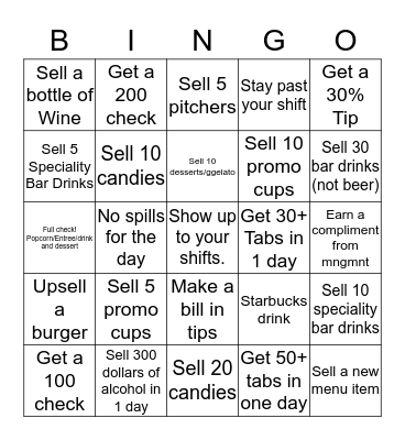 Avenger Weekend Bingo Card