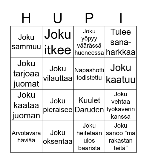 Porukka Pärnussa Bingo Card