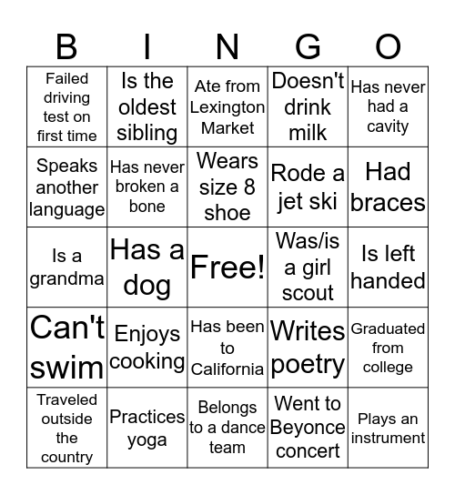 Brazen Bingo Card