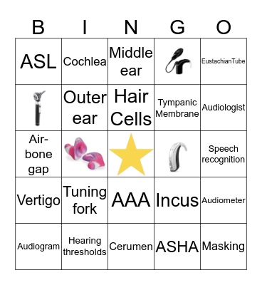 Audiology Bingo Card