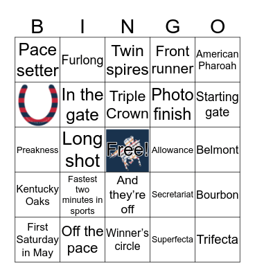 Kentucky Derby Bingo Card