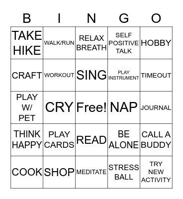COPING BINGO Card