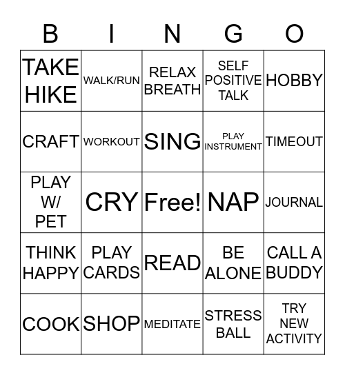 COPING BINGO Card