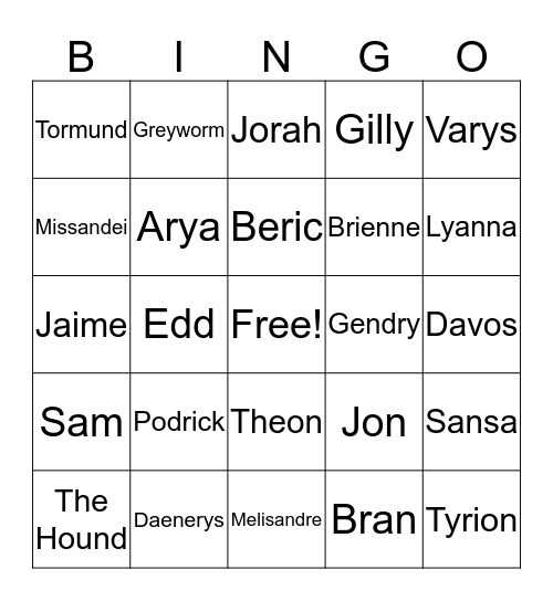 Death Bingo Card