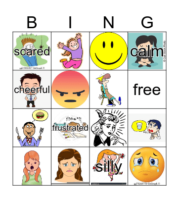 Emotions Bingo Card