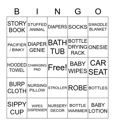 BABY BINGO Card