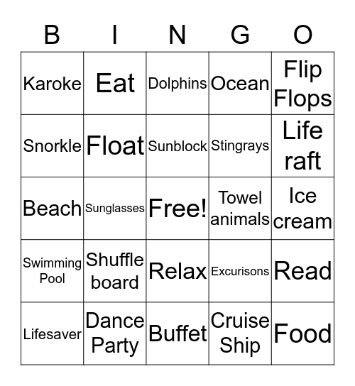 S.S. Carleston Bingo Card