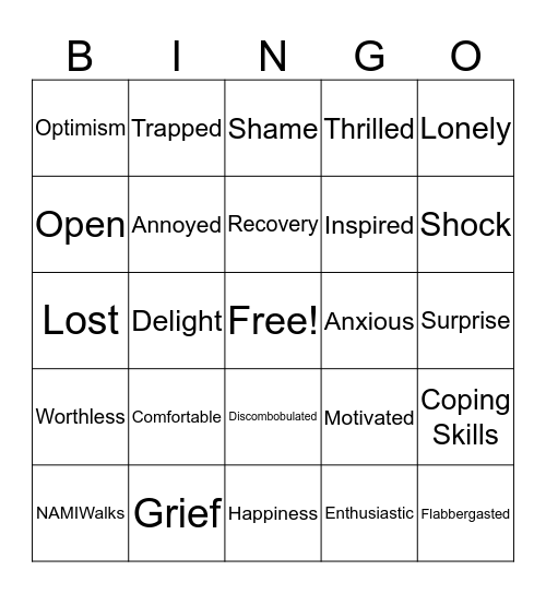 All the Feels Bingo Card