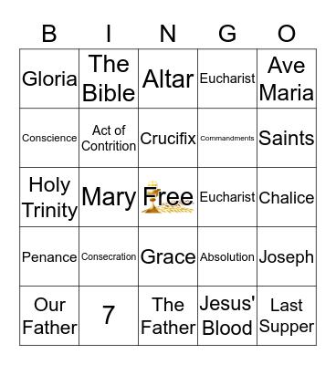 FIRST COMMUNION Bingo Card