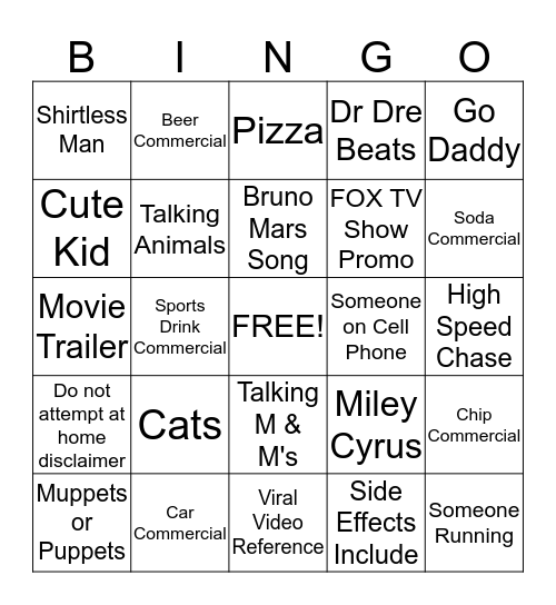 Superbowl Commercials Bingo Cards to Download, Print and Customize!