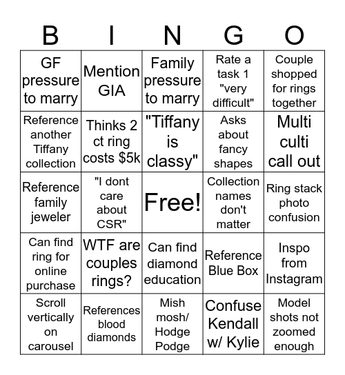 Backroom Bingo Card