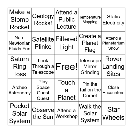 Cosmic BINGO Card