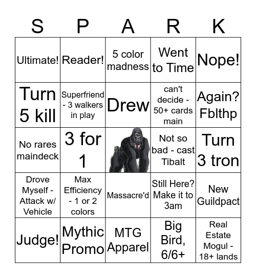 Spanky's PreRelease Bingo Card