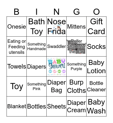Bianca's Baby Shower Bingo Card
