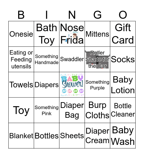 Bianca's Baby Shower Bingo Card